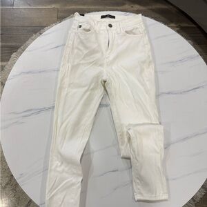 KanCan Women's Cream Straight Leg Jeans